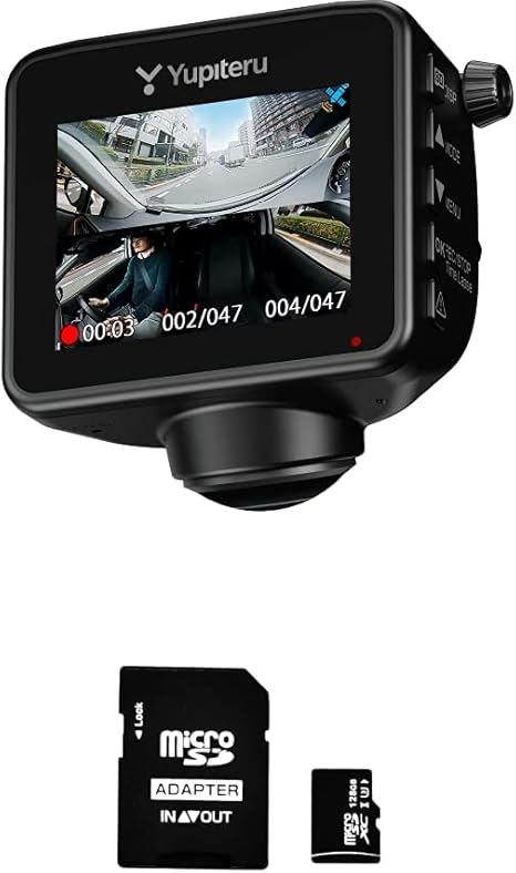 ユピテルZQ21 360度ドライブレコーダー 12時間録画対応バッテリー付き